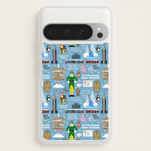 Blue Buddy The Elf Pattern  - Elf Phone Case for Google Pixel 9 Pro XL