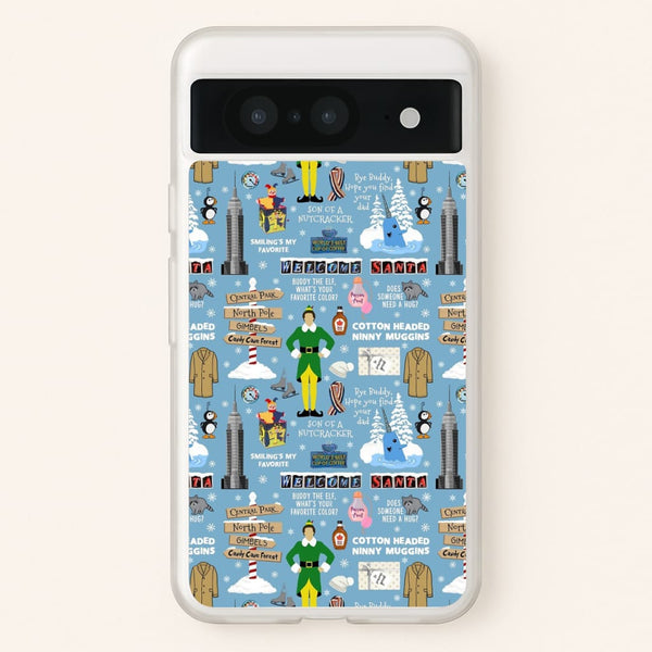 Blue Buddy The Elf Pattern  - Elf Phone Case for Google Pixel 8