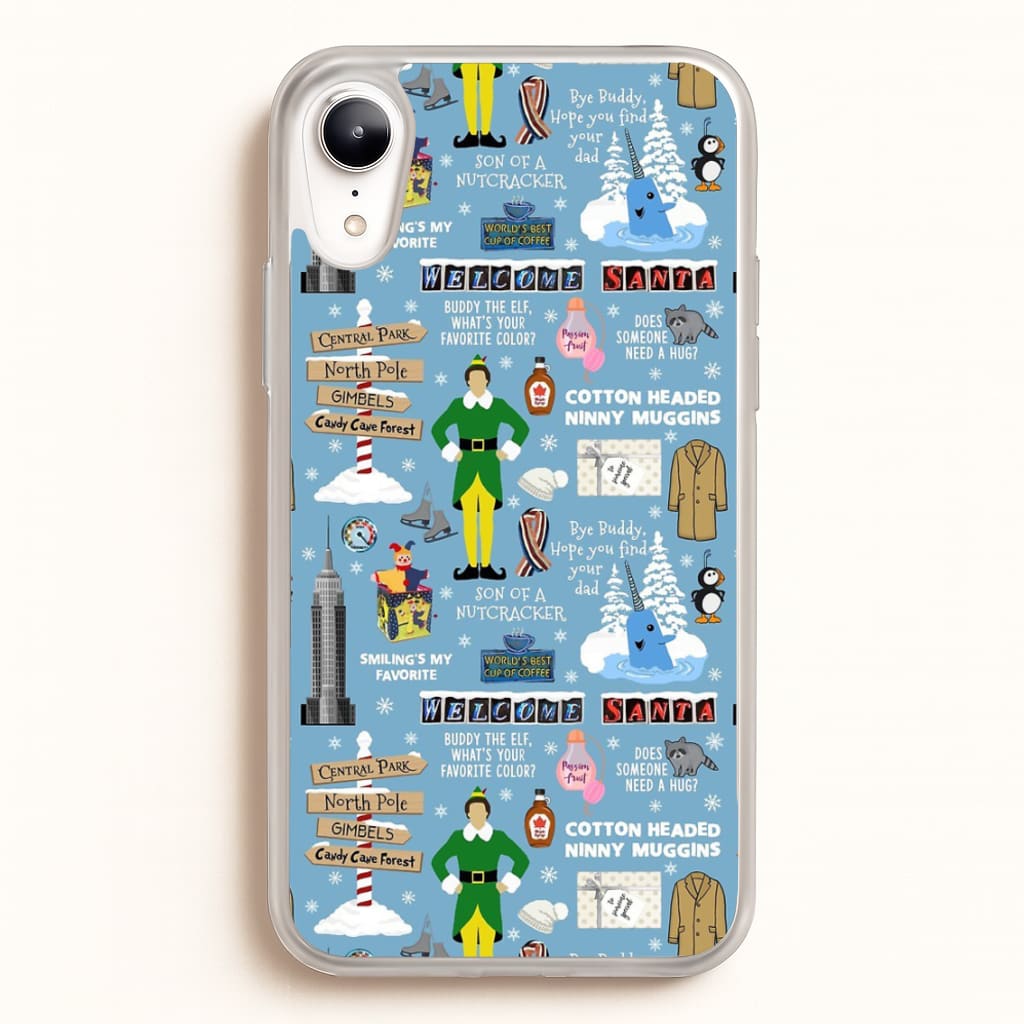 Blue Buddy The Elf Pattern  - Elf Phone Case for iPhone XR