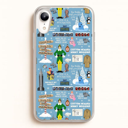 Blue Buddy The Elf Pattern  - Elf Phone Case for iPhone XR