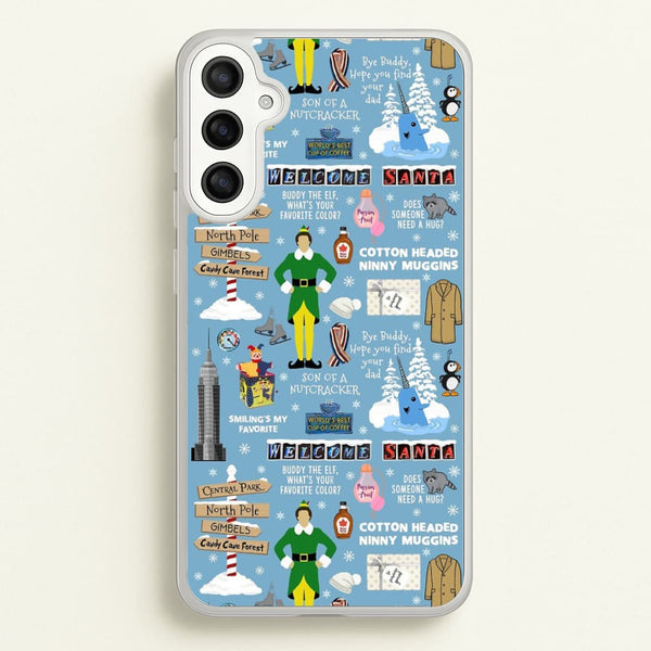 Blue Buddy The Elf Pattern  - Elf Phone Case for Galaxy A34