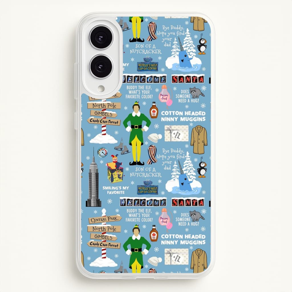Blue Buddy The Elf Pattern  - Elf Phone Case for Galaxy S25 Edge