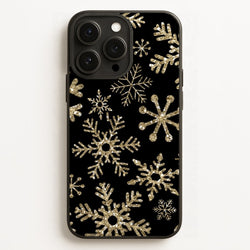Gold Snowflake Pattern  -  Phone Case for iPhone 16 Pro Max