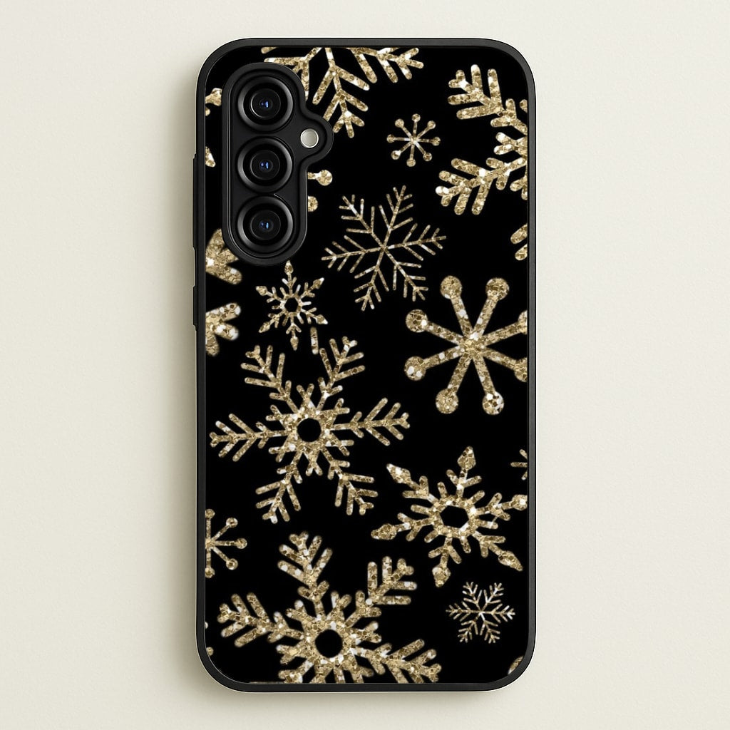 Gold Snowflake Pattern  -  Phone Case for Galaxy A54