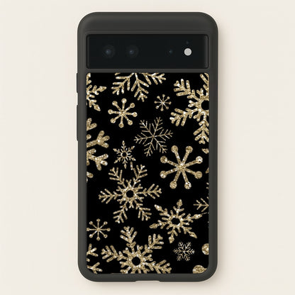 Gold Snowflake Pattern  -  Phone Case for Google Pixel 6