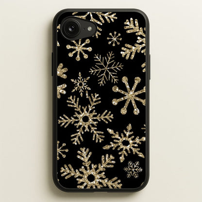 Gold Snowflake Pattern  -  Phone Case for iPhone 16e