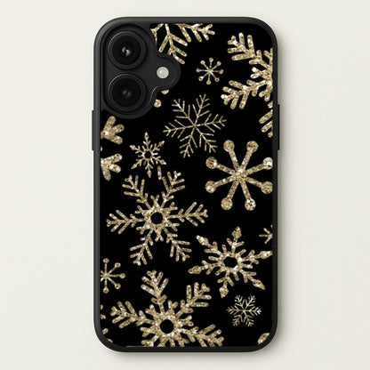 Gold Snowflake Pattern Phone Case for iPhone 17