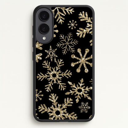 Gold Snowflake Pattern  -  Phone Case for Galaxy S25 Edge