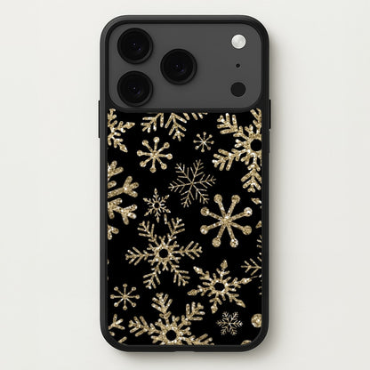 Gold Snowflake Pattern Phone Case for iPhone 17 Pro Max