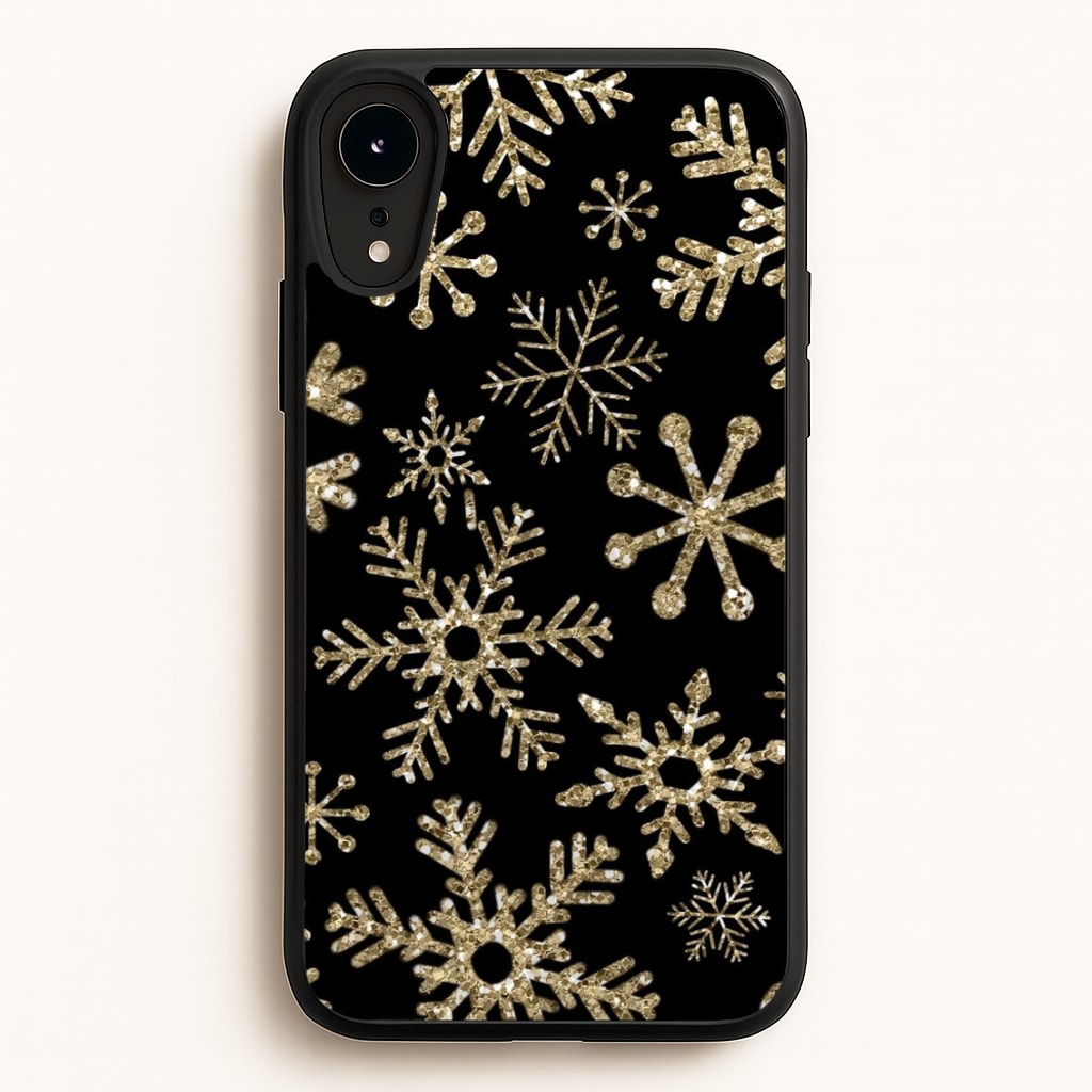 Gold Snowflake Pattern  -  Phone Case for iPhone XR