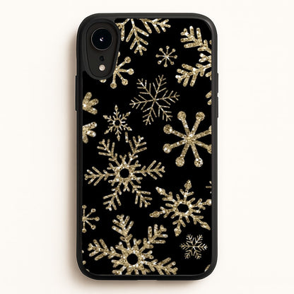 Gold Snowflake Pattern  -  Phone Case for iPhone XR