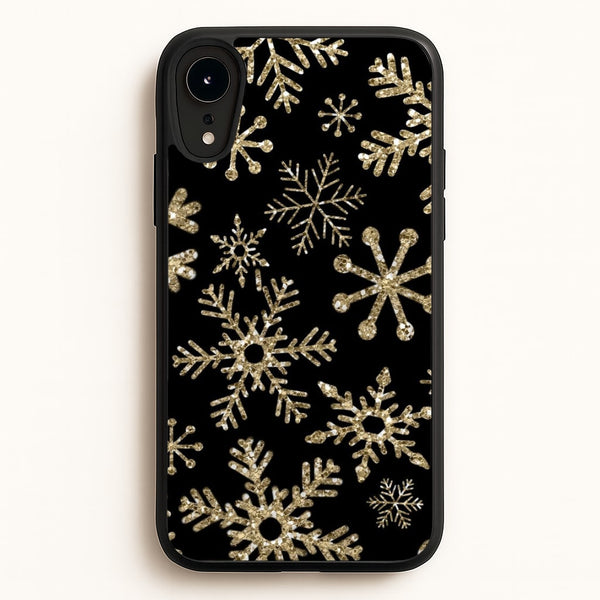 Gold Snowflake Pattern  -  Phone Case for iPhone XR
