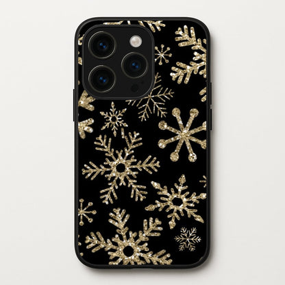 Gold Snowflake Pattern  -  Phone Case for iPhone 15 Pro