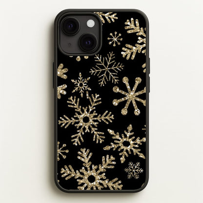 Gold Snowflake Pattern  -  Phone Case for iPhone 13 Mini