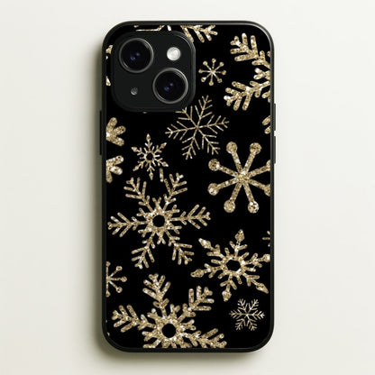 Gold Snowflake Pattern  -  Phone Case for iPhone 14 Plus