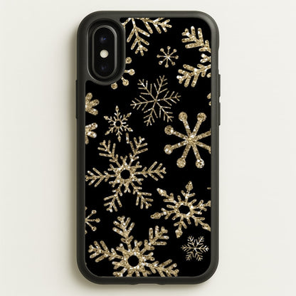 Gold Snowflake Pattern  -  Phone Case for iPhone X / XS