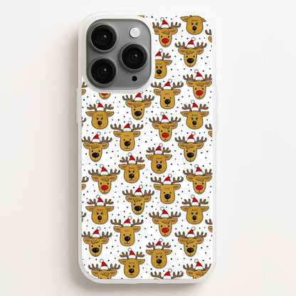 Reindeers In Santa Hats Pattern  -  Phone Case for iPhone 11 Pro Max