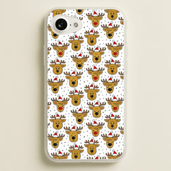 Reindeers In Santa Hats Pattern  -  Phone Case for iPhone 16e