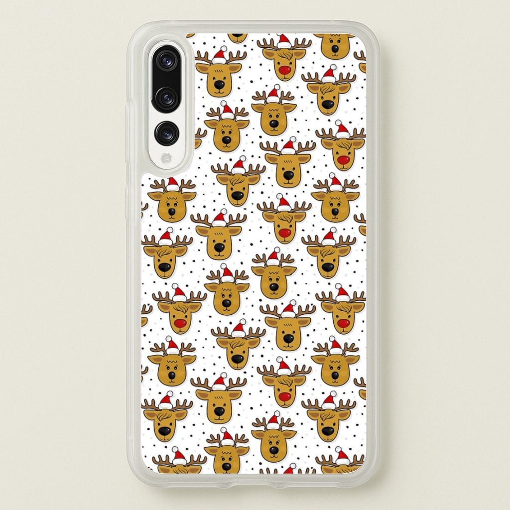 Reindeers In Santa Hats Pattern  -  Phone Case for Huawei P20 Pro