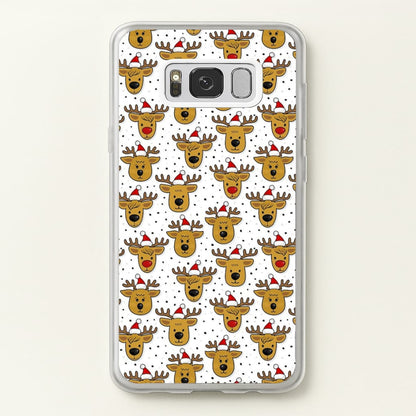 Reindeers In Santa Hats Pattern  -  Phone Case for Galaxy S8