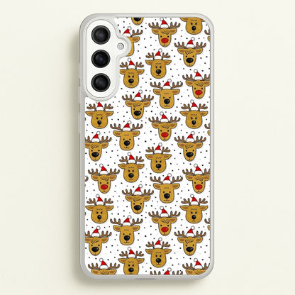 Reindeers In Santa Hats Pattern  -  Phone Case for Galaxy A36
