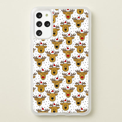 Reindeers In Santa Hats Pattern  -  Phone Case for Galaxy S20 Plus