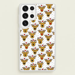 Reindeers In Santa Hats Pattern  -  Phone Case for Galaxy S23 Ultra