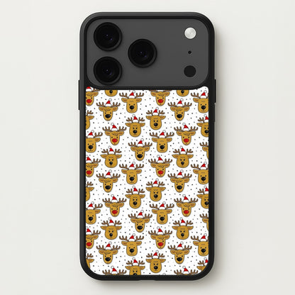 Reindeers In Santa Hats Pattern Phone Case for iPhone 17 Pro