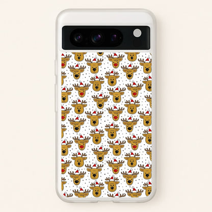 Reindeers In Santa Hats Pattern  -  Phone Case for Google Pixel 8 Pro