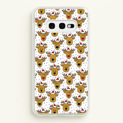 Reindeers In Santa Hats Pattern  -  Phone Case for Galaxy S10e