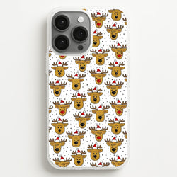 Reindeers In Santa Hats Pattern  -  Phone Case for iPhone 13 Pro Max