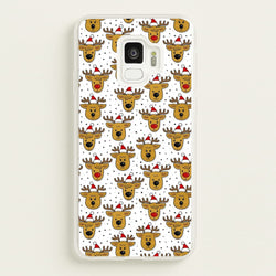 Reindeers In Santa Hats Pattern  -  Phone Case for Galaxy S9
