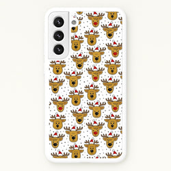 Reindeers In Santa Hats Pattern  -  Phone Case for Galaxy S22 Plus