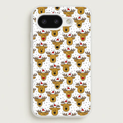Reindeers In Santa Hats Pattern  -  Phone Case for Google Pixel 9a
