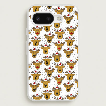 Reindeers In Santa Hats Pattern  -  Phone Case for Google Pixel 9a
