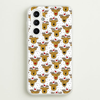 Reindeers In Santa Hats Pattern  -  Phone Case for Galaxy A14