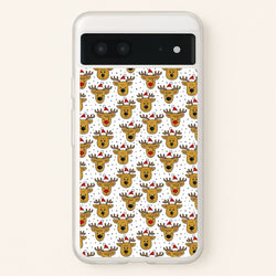Reindeers In Santa Hats Pattern  -  Phone Case for Google Pixel 7