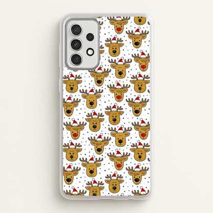 Reindeers In Santa Hats Pattern  -  Phone Case for Galaxy A52 / A52s
