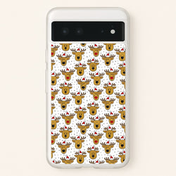 Reindeers In Santa Hats Pattern  -  Phone Case for Google Pixel 6