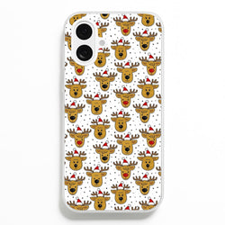 Reindeers In Santa Hats Pattern Phone Case