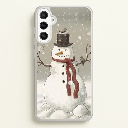 Christmas Snowman Drawing  -  Phone Case for Galaxy A36