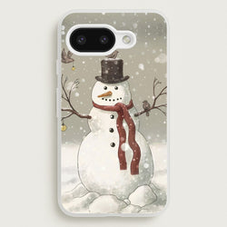 Christmas Snowman Drawing  -  Phone Case for Google Pixel 9a