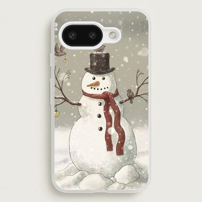 Christmas Snowman Drawing  -  Phone Case for Google Pixel 9a