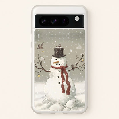 Christmas Snowman Drawing  -  Phone Case for Google Pixel 8 Pro