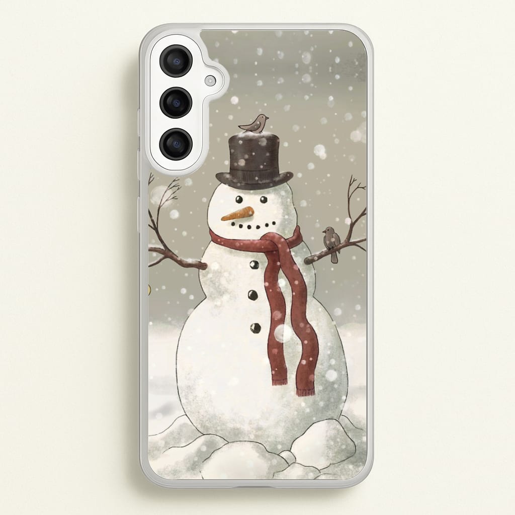 Christmas Snowman Drawing  -  Phone Case for Galaxy A34