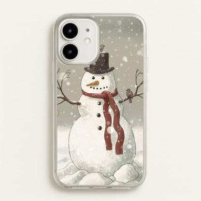 Christmas Snowman Drawing  -  Phone Case for iPhone 12 / 12 Pro
