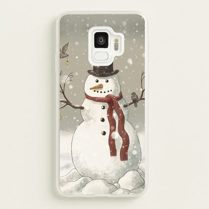 Christmas Snowman Drawing  -  Phone Case for Galaxy S9