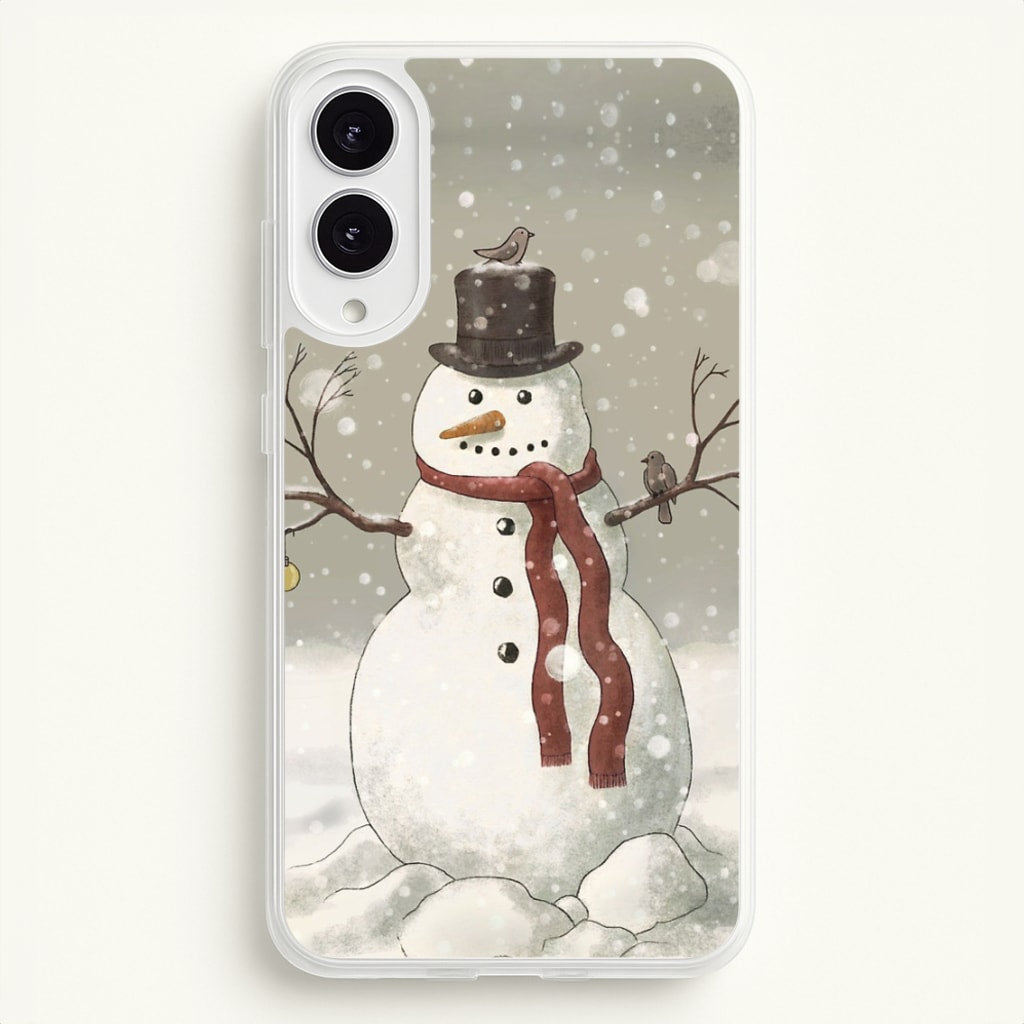 Christmas Snowman Drawing  -  Phone Case for Galaxy S25 Edge