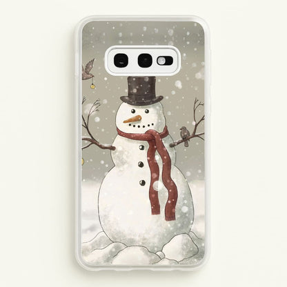 Christmas Snowman Drawing  -  Phone Case for Galaxy S10e