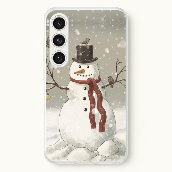 Christmas Snowman Drawing  -  Phone Case for Galaxy S24 Plus